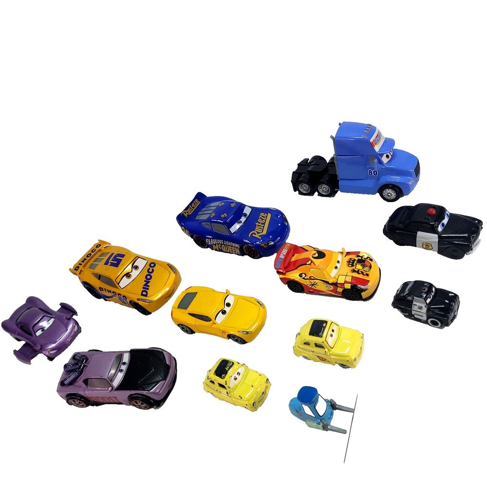 Disney Pixar Diecast Cars Lot Dinoco Rust Eze Boost 2" - 4" police cab